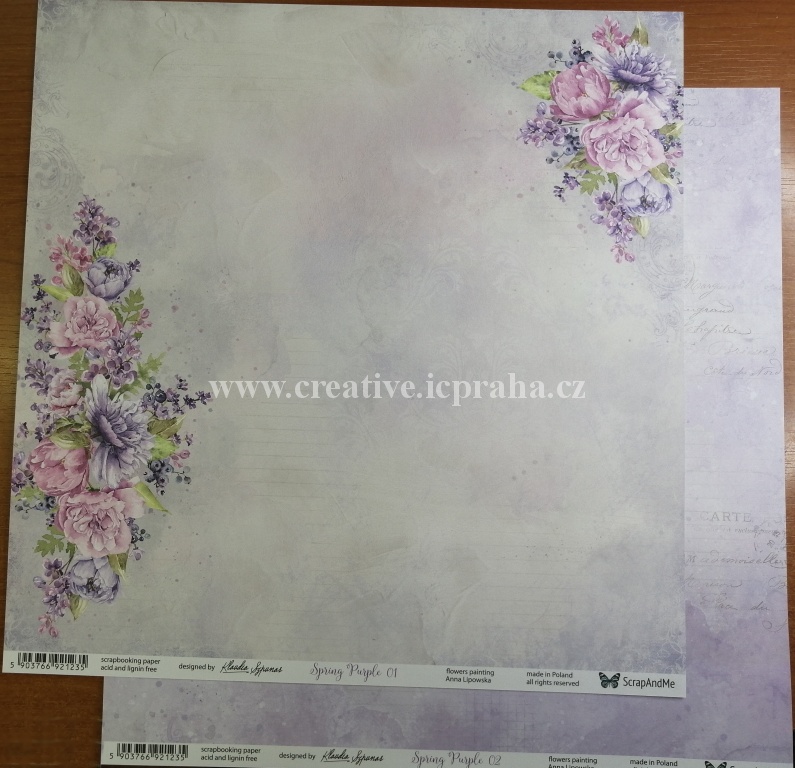 ScrapAndMe Spring Purple 01/02 30.5x30.5cm 250g/m2